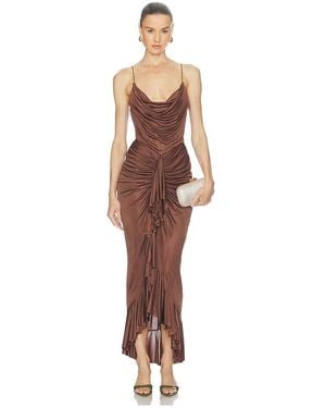 Atlein Langes Trägerkleid - Mehrfarbig