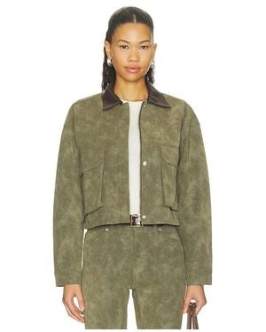 Hudson Jeans Faux Suede Chore Jacket - Green
