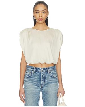 Moussy Satin Shell Cap Top - Blue