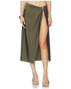 Jonathan Simkhai Kora Wrap Midi Skirt - Green