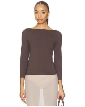 St. Agni Soft Jersey Ballerina Top - Brown