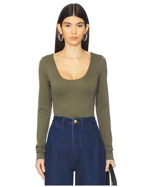 GOOD AMERICAN Sculpting Scoop Long Sleeve Body - Blue