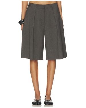 St. Agni Wool Pleat Loop Shorts - Gray