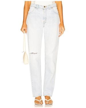 aligrace Vintage Classic Relaxed Long Jeans - White