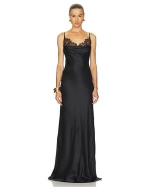L'Agence Selene Lace Cowl Gown - Black