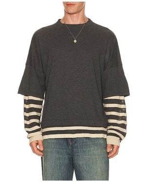 Isa Boulder Gauzine Stripe Long Sleeves - Black