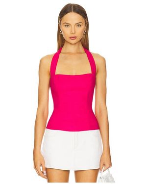 Bardot Raya Linen Halter Top - Pink