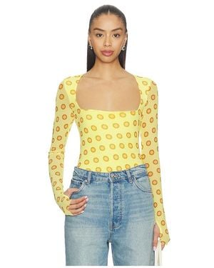 AFRM Ines Top En Color Amarillo Talla (También En S, Xxs, Xs, M, L, Xl, Xxl) - Azul