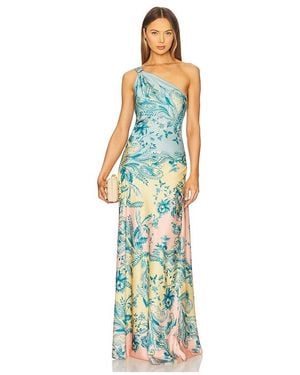 Hemant & Nandita One Shoulder Long Dress - White