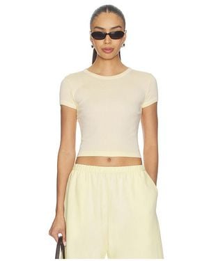 Enza Costa Supima Baby Rib Cropped Tee - Natural