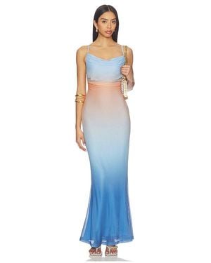 MINKPINK Solstice Ombre Mesh Maxi Dress - Blue