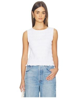 Madewell Smocked Boatneck Tank Top - Blue