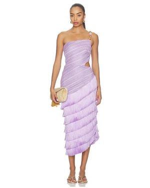 PATBO Lila Fringe Cut Out Midi Dress - Purple