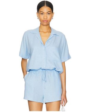 LNA Alpine Linen Button Up - Blue