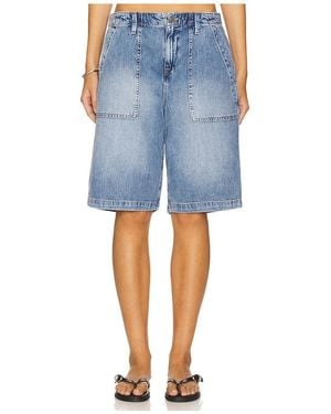 GOOD AMERICAN Lite Linen Bermuda Short - Blue