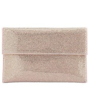 OLGA BERG Clutch Im Envelope-Stil Mit Kristallverzierung Cara - Natur