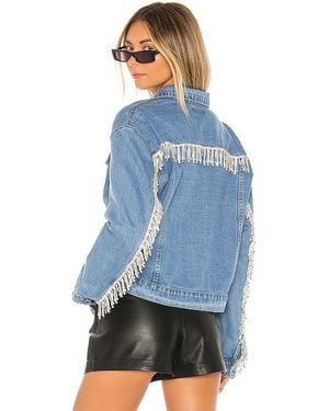 superdown Raya Rhinestone Fringe Jacket - Blue