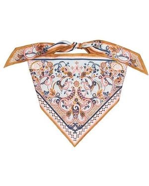 Zimmermann Printed Silk Tie Headscarf - White
