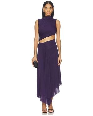 Bec & Bridge Leilah Drape Midi Dress - Purple