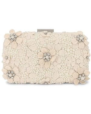 OLGA BERG Beth Encrusted Pod Style Clutch - White