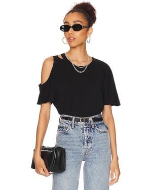Michael Lauren Verdugo Crew Neck Tee With Cutout - Black