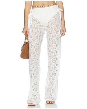 KETTEL ATELIER Strappy Lace Pants - White