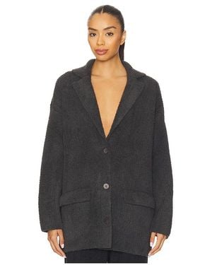 Barefoot Dreams Cozychic Rib Oversized Notch Collar Blazer - Black