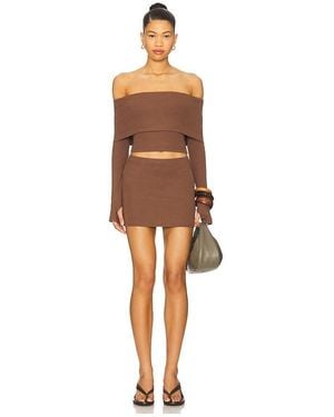 superdown Marks Skirt Set - Brown