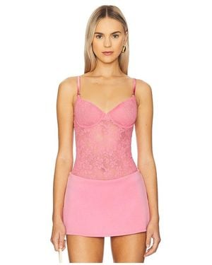 Fleur du Mal Le Stretch Lace Bodysuit - Pink