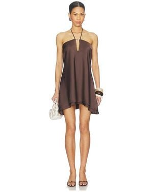Runaway the Label Freya Flowy Halter Mini Dress - Natural