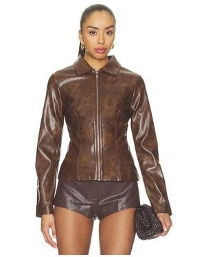 ALL THE WAYS Simone Faux Leather Jacket - Brown