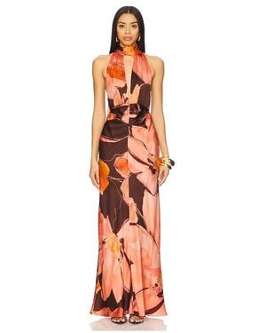 Shona Joy Emerson Halter Neck Maxi Dress - Orange
