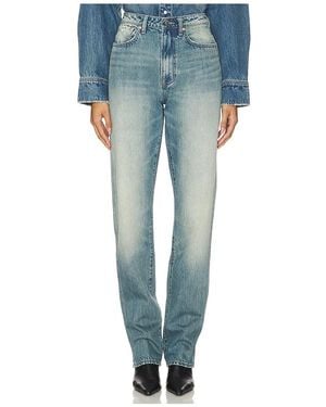 GRLFRND Sara Super High-Rise Straight Jeans - Blue