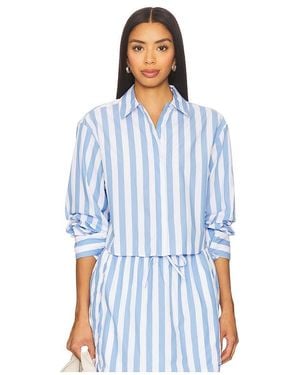 Jonathan Simkhai Kurzes Button-Down-Shirt Renata - Blau