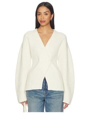 Lovers + Friends Martine Textured Wrap Knit Jacket - Blanco