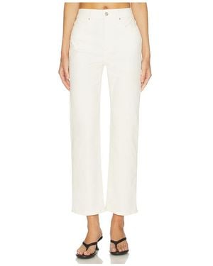 PAIGE Stevie Ankle Straight Leg Jeans - White