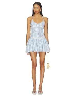 GUIZIO Kleid Gingham Marini Mini - Blau