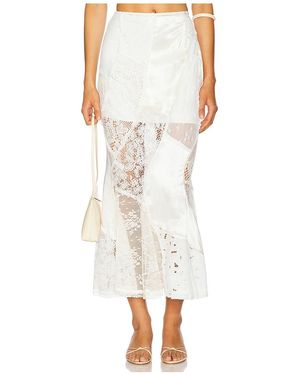 YUHAN WANG Rock Mit Mermaid-Schnitt Und Partien Aus Spitze - Weiß