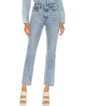GRLFRND Karolina High Rise Straight Crop - Blue