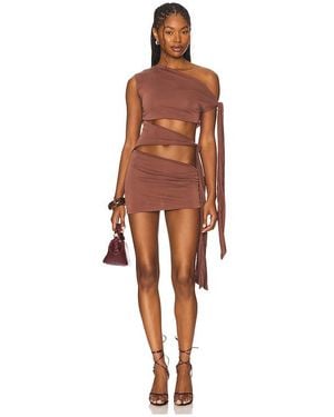 Jaded London Mena Knotted Mini Dress - Orange
