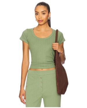 VIR VITA Scoop Pointelle Tee - Green