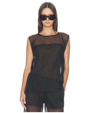 WeWoreWhat Sheer Boxy Tank Top - Black