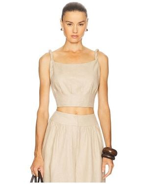 Camila Coelho Harlow Linen Top - Natural
