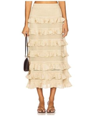 Zimmermann Lace Frill Midi Skirt - ナチュラル