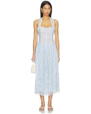 princess polly baby blue dress Milkmaid Blue and White Dress main image 1