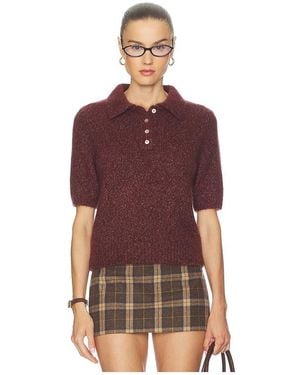W. Cashmere Polo-Kurzarmpullover Luna - Rot