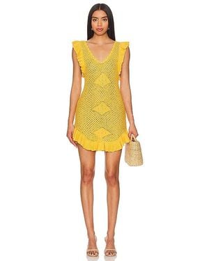 Free People Mykonos ミニドレス - イエロー