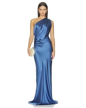 The Sei Draped One Shoulder Gown - Blue