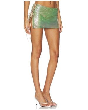 Poster Girl Sabina Metallic Chainmail Skirt - Green