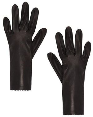 Manokhi Short Leather Gloves - Black